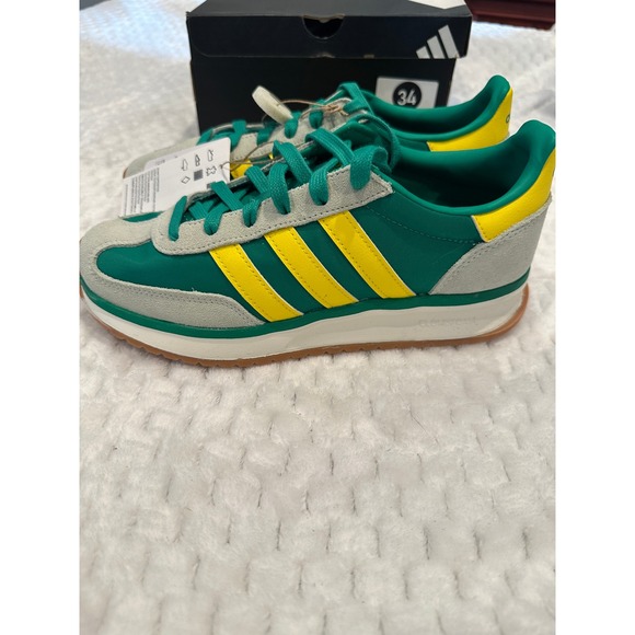 adidas Shoes - Adidas Run 70s 2.0 Green Yellow Grey Suede Retro Sneakers JR2423 Womens 7